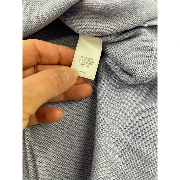 Pure Jill J.Jill Crocus Purple Linen Blend V-Neck Sweater Top 3X New 055834 - Picture 7 of 11